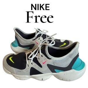 Nike Free RN 5.0 Women’s Running Shoes Thunder Grey AQ1316-100 Size 8.5 Neon